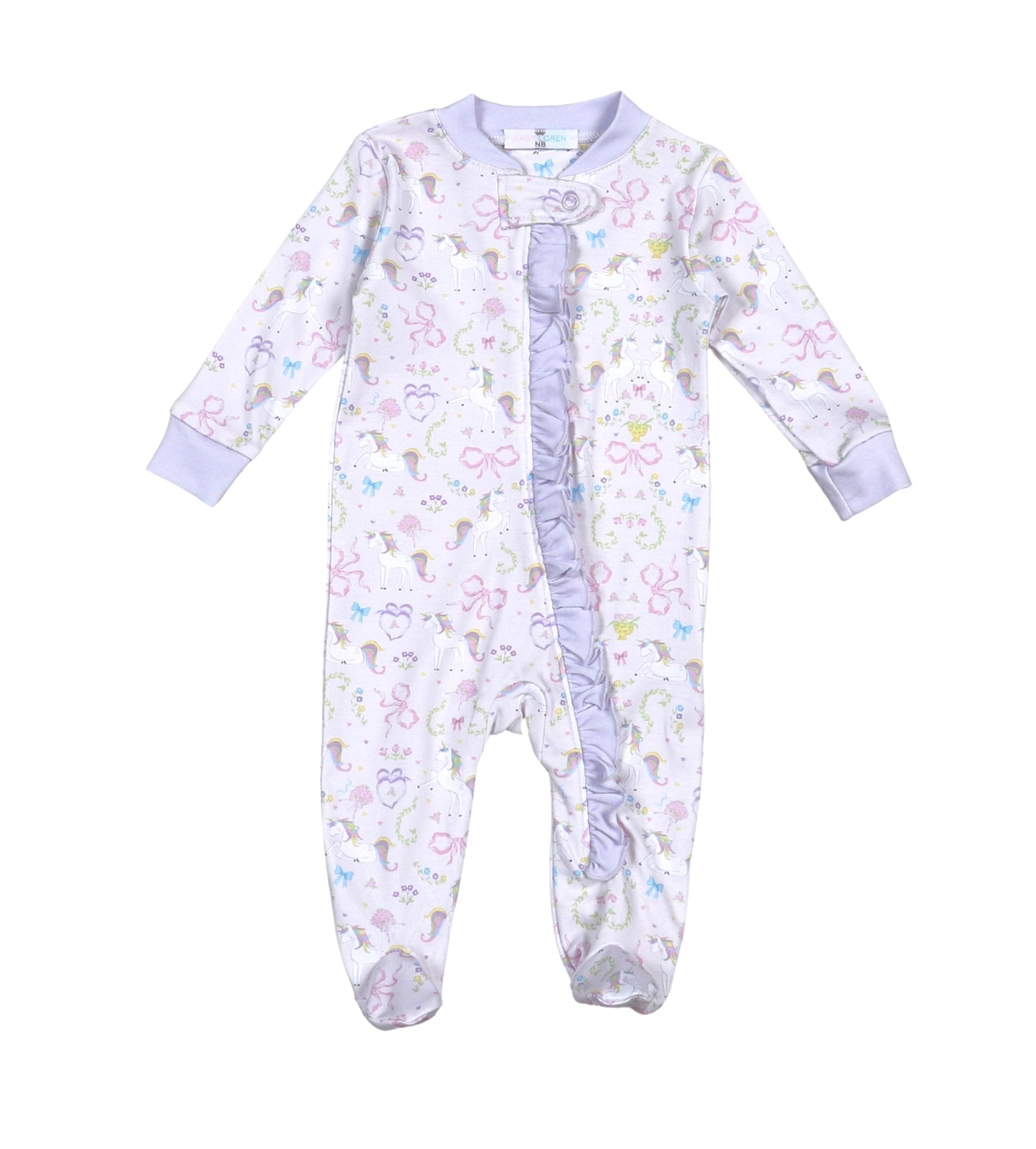 UCR-114 Unicorns Pima Zipper Footie