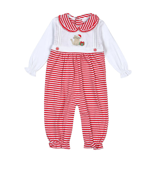 XMC-134 Pink Mallard Ducks Hand Embroidered Romper