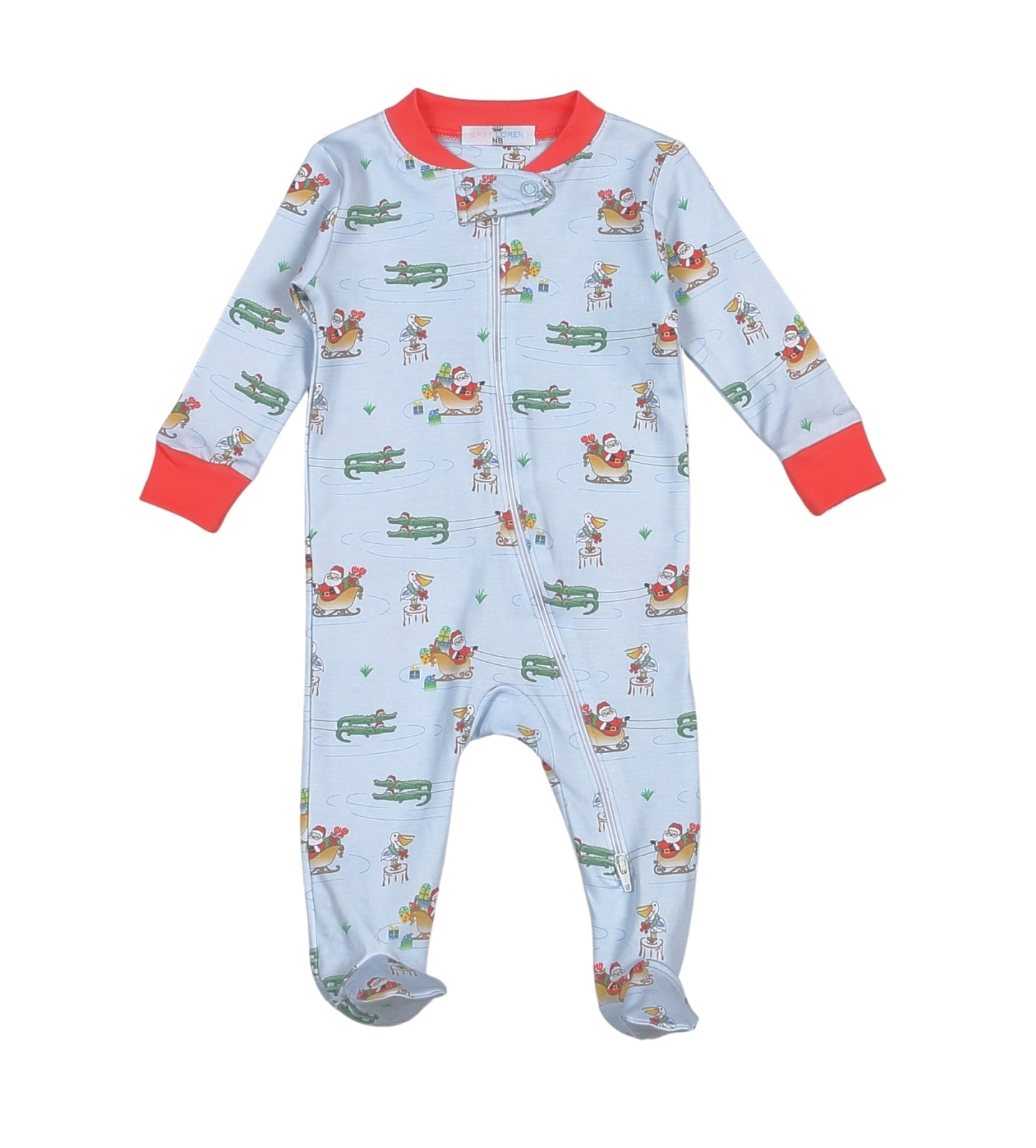 CAJ-014 Cajun Christmas Pima Zipper Footie