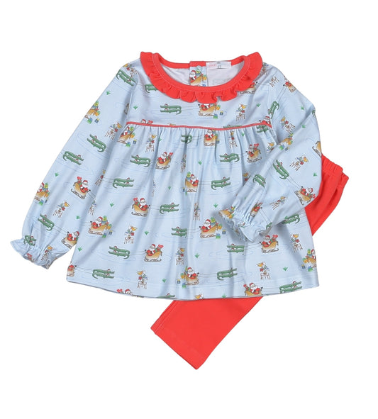 CAJ-120 Cajun Christmas Pima pants set