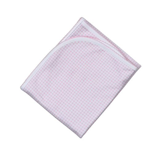 PGG-016 Pink Gingham Receiving Blanket 28" x 29".