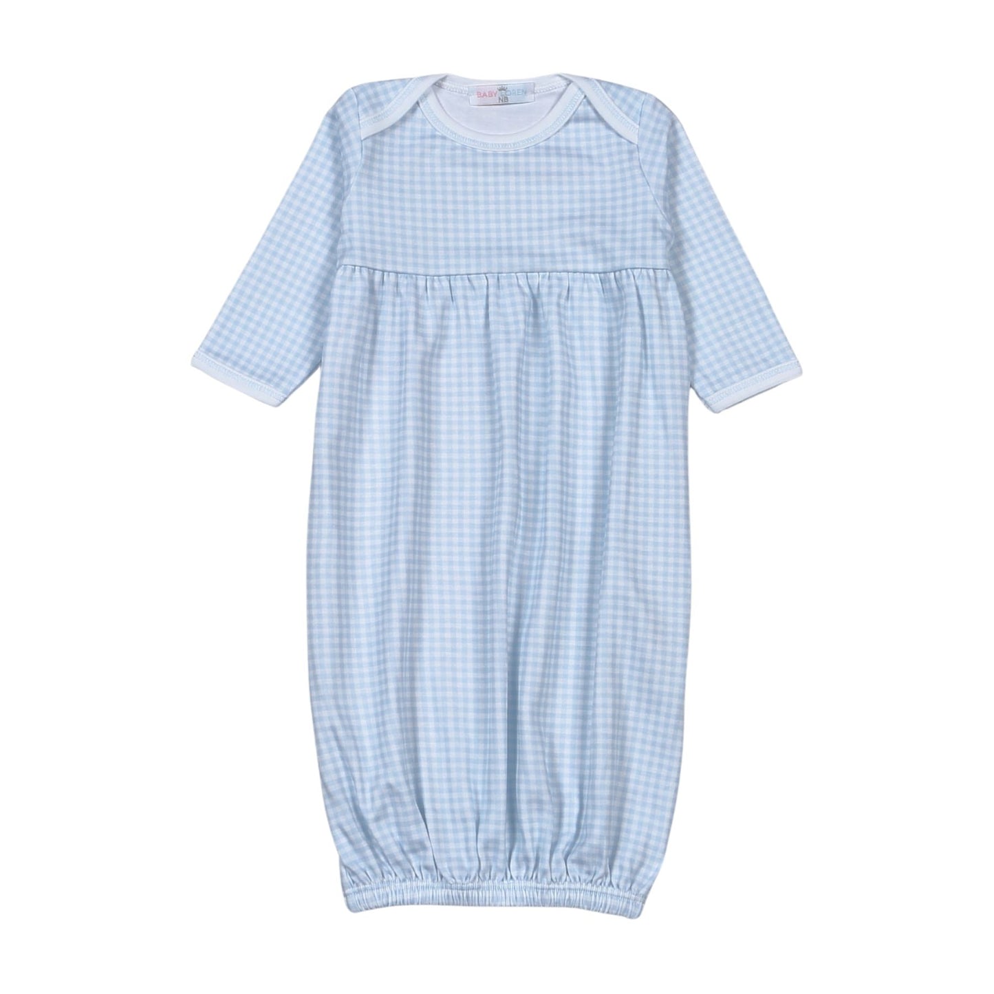 BGG-020 Blue Gingham  Gown. Cut on Chest