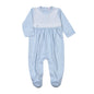 BGG-013 Blue Gingham Two Button footie.