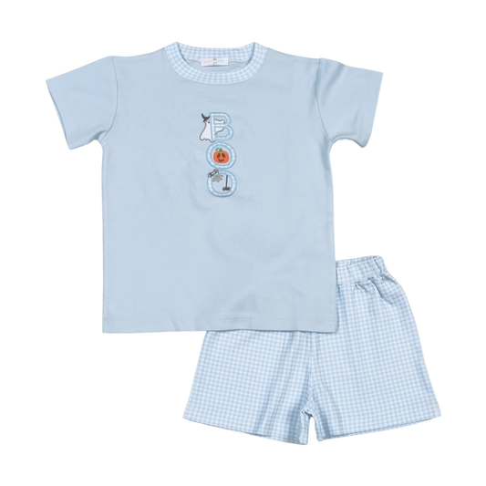 SPK-020 Spooky Pima  Applique Short set