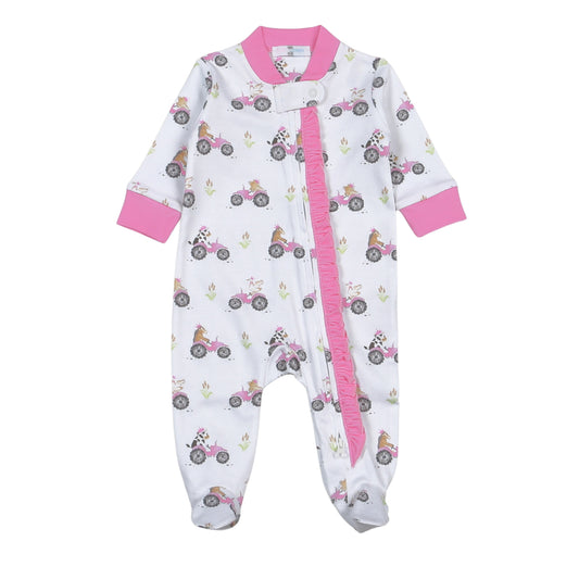 BAR-114 Barnyard Buddies Pima Zipper Footie