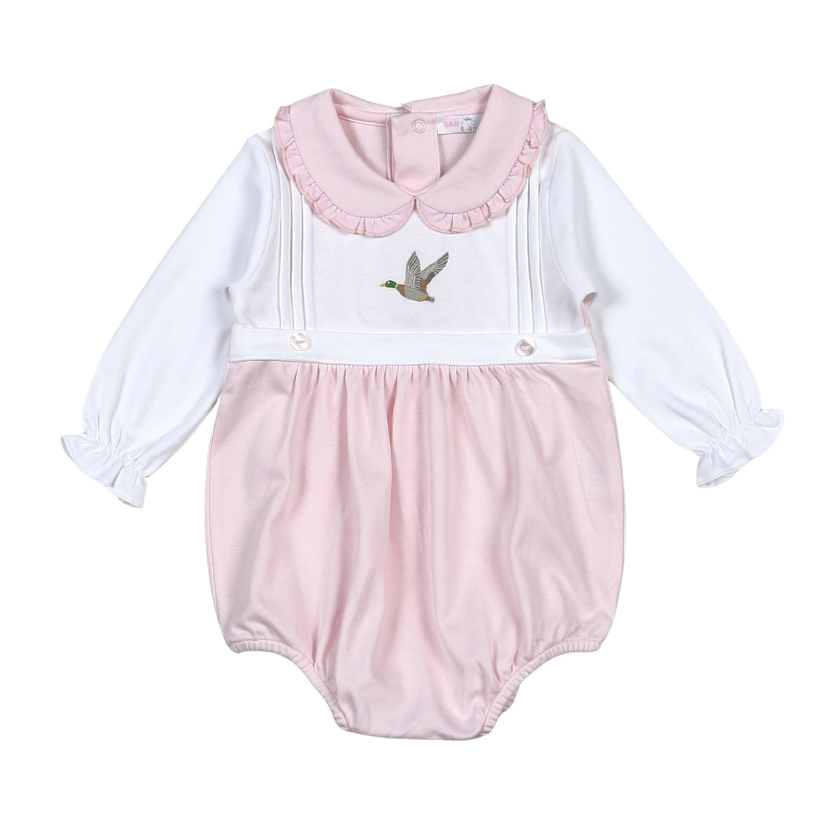 MDK-130 Pink Mallard Ducks Hand Embroidered Bubble