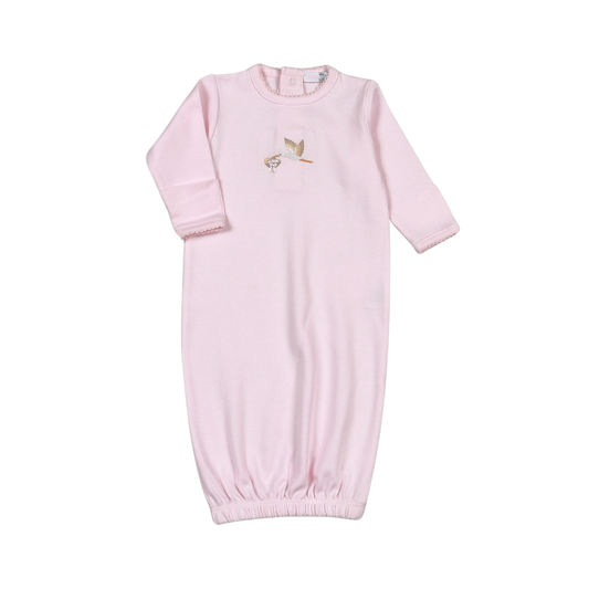 WEL-119 Pink Welcome Baby Hand Embroidered Gown