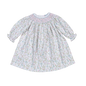 VIV-540 Vivian Floral Pima Hand Smk Bishop Dress