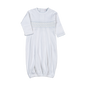 WBS-819 Tim white/Blue Hand Smocked Pima Gown