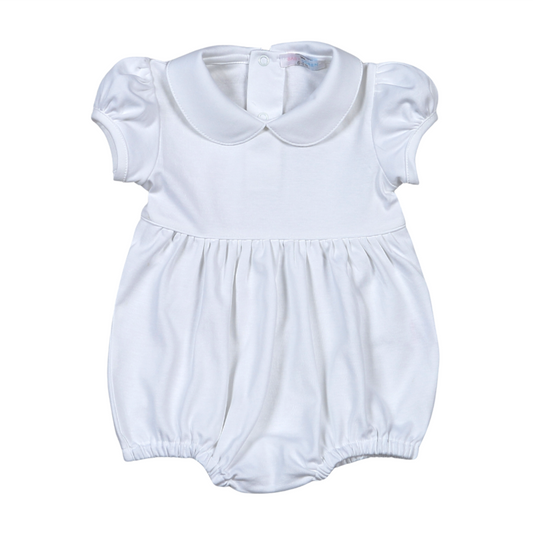 WBU-230 WHITE ROUND COLLAR PIMA BUBBLE. PUFF SLEEVES