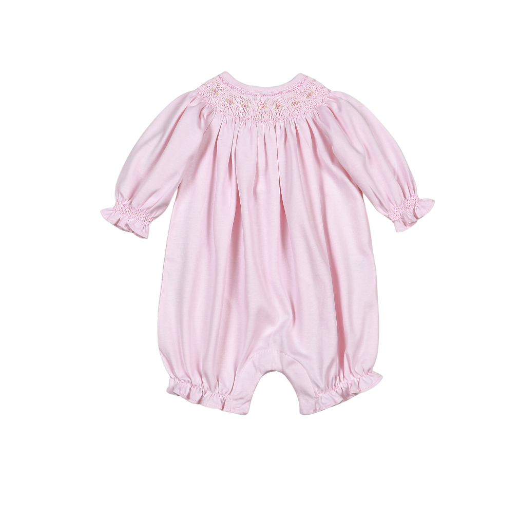 PSM-930 Sally Pink Hand Smk Pima Bishop Short Sleeves Bubble