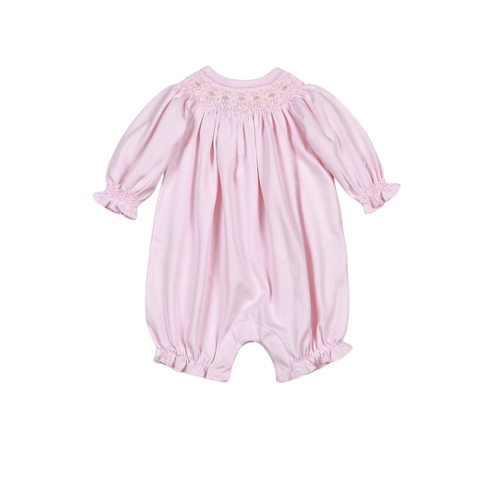 PSM-930 Sally Pink Hand Smk Pima Bishop Short Sleeves Bubble