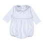 BOB-630 Bob White Blue Piping Pima Bubble. Long sleeves