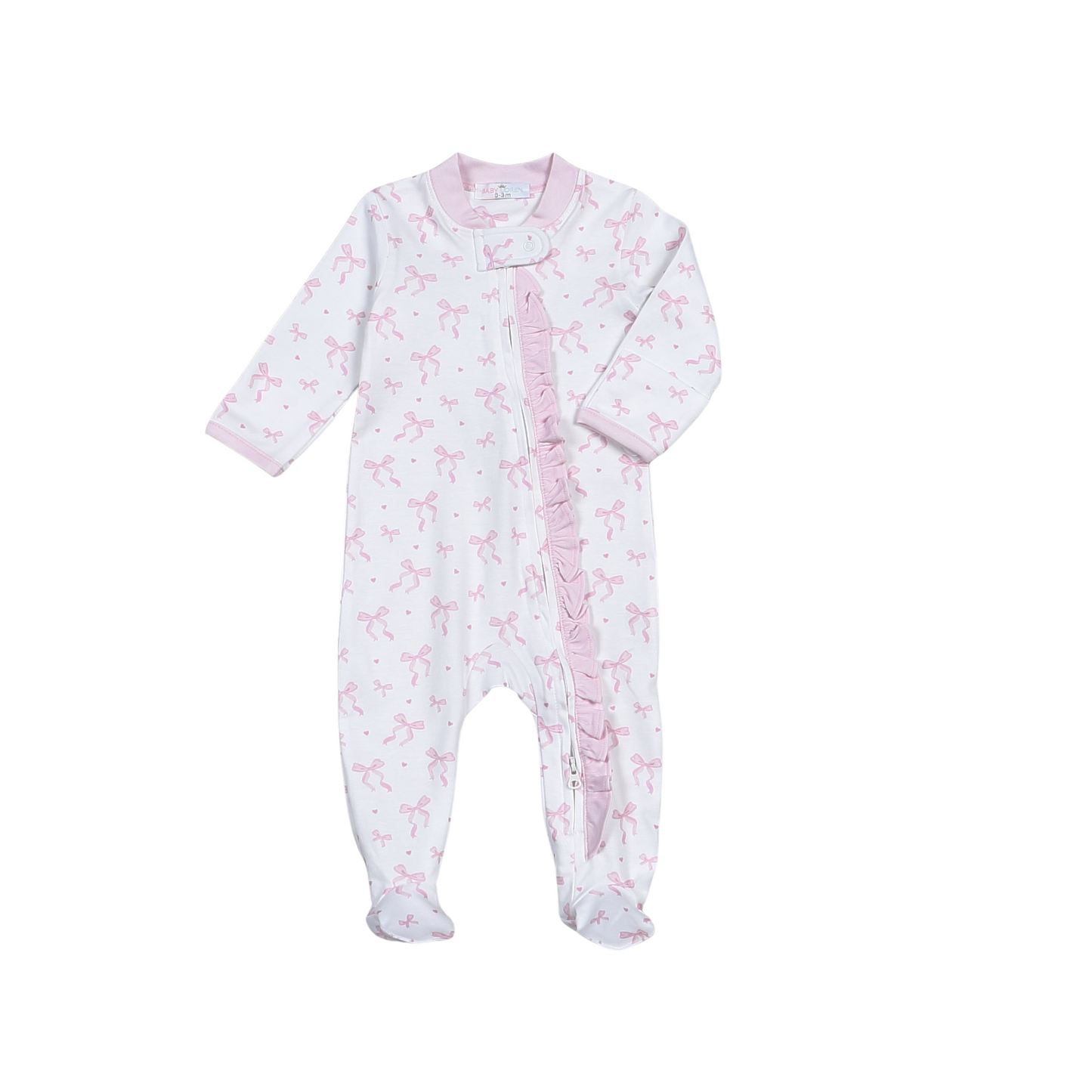 PCQ-114 Pink Coquettes Pima Zipper Footie