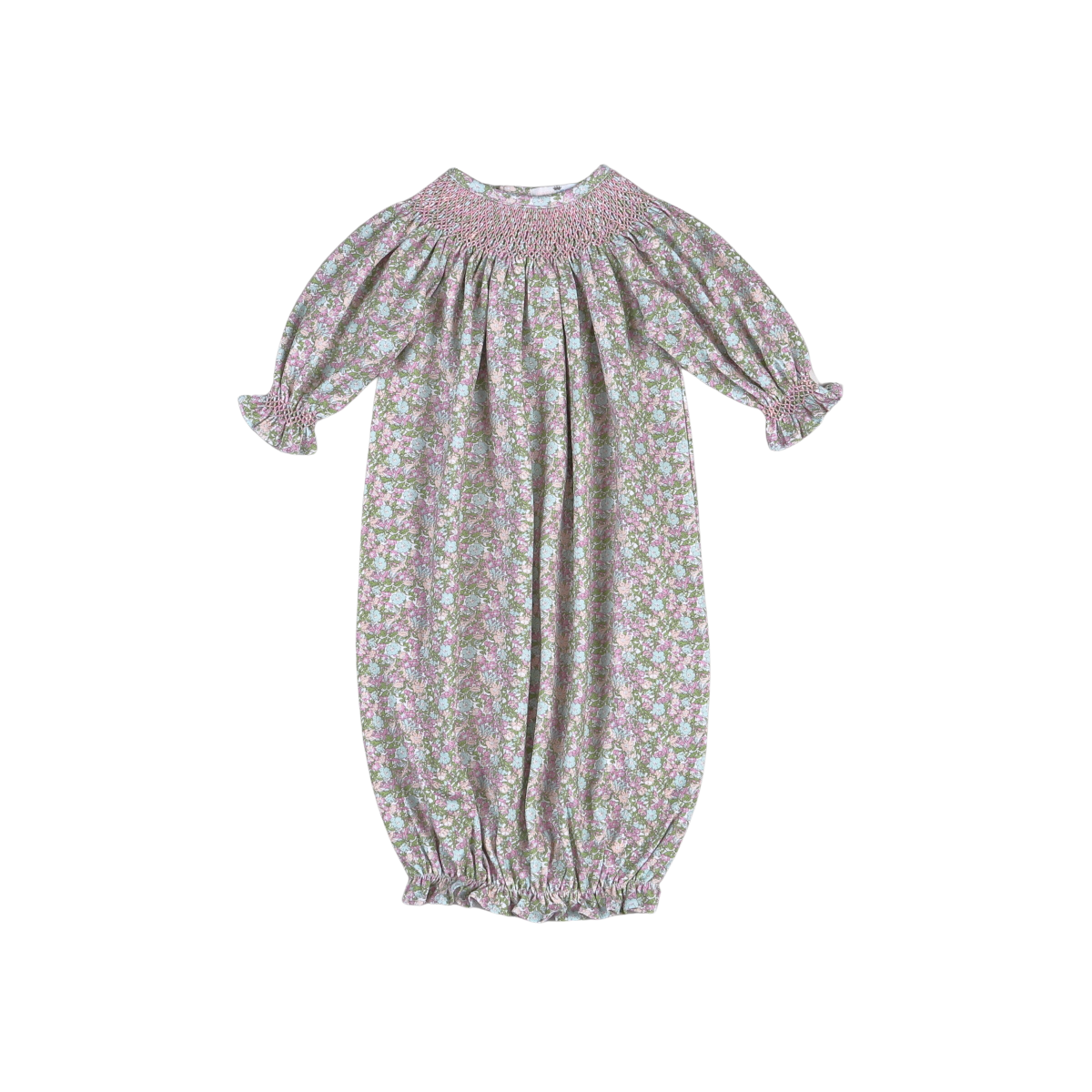 EVE-519 Eve Floral Floral Hand Smocked Bishop Gown