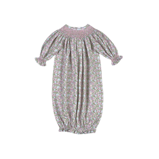 EVE-519 Eve Floral Floral Hand Smocked Bishop Gown