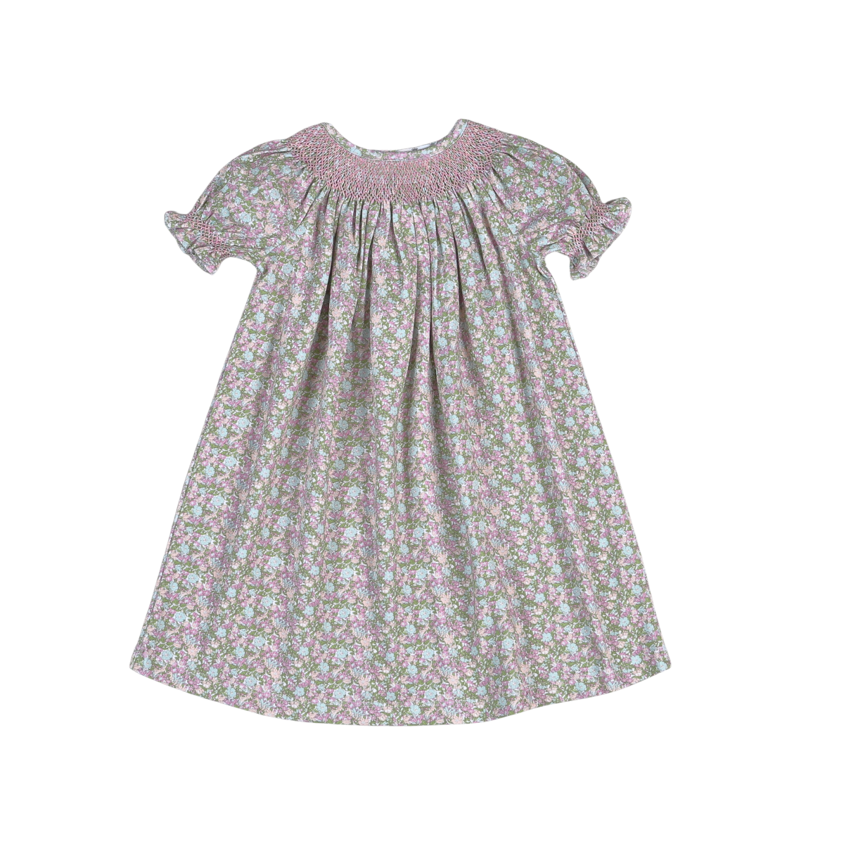 EVE-540 Eve Floral Hand Smocked Bishop Dress