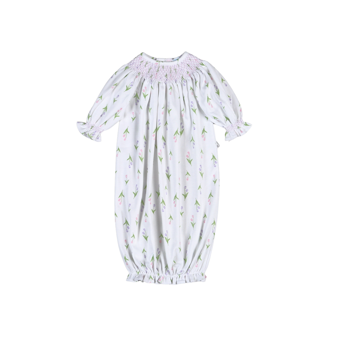 ZOE-519 Zoe Floral Hand Smocked Bishop Gown