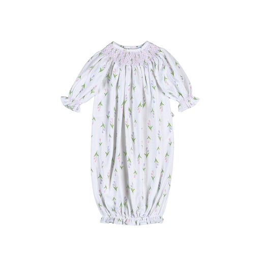 ZOE-519 Zoe Floral Hand Smocked Bishop Gown