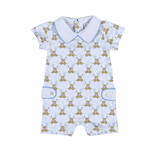 TBR-033 Teddy Bear Blue Romper