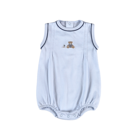 HMR-630 Blue Mariner Bear  Hand Hand Embroidery Bubble