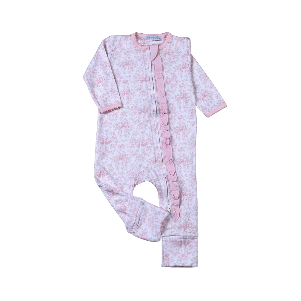 HGI-914  Gigi Pink Toile Ride Zipper Footie
