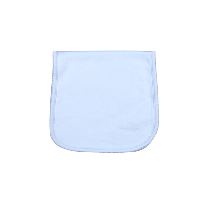 BBP-018 Blue  Burping Pad Blue Picot Trim.