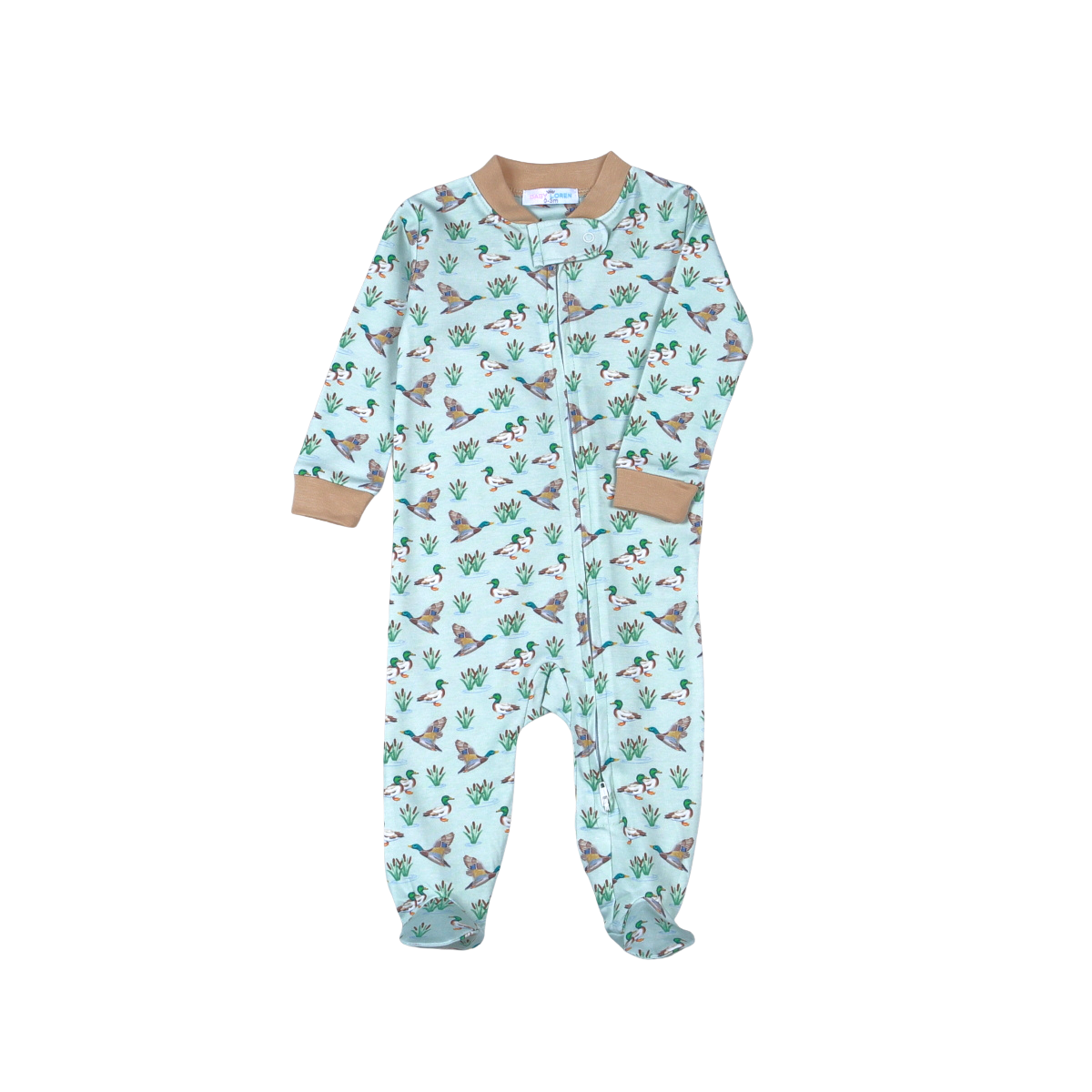 MLK-014 Mallard Ducks Pima Zipper Footie