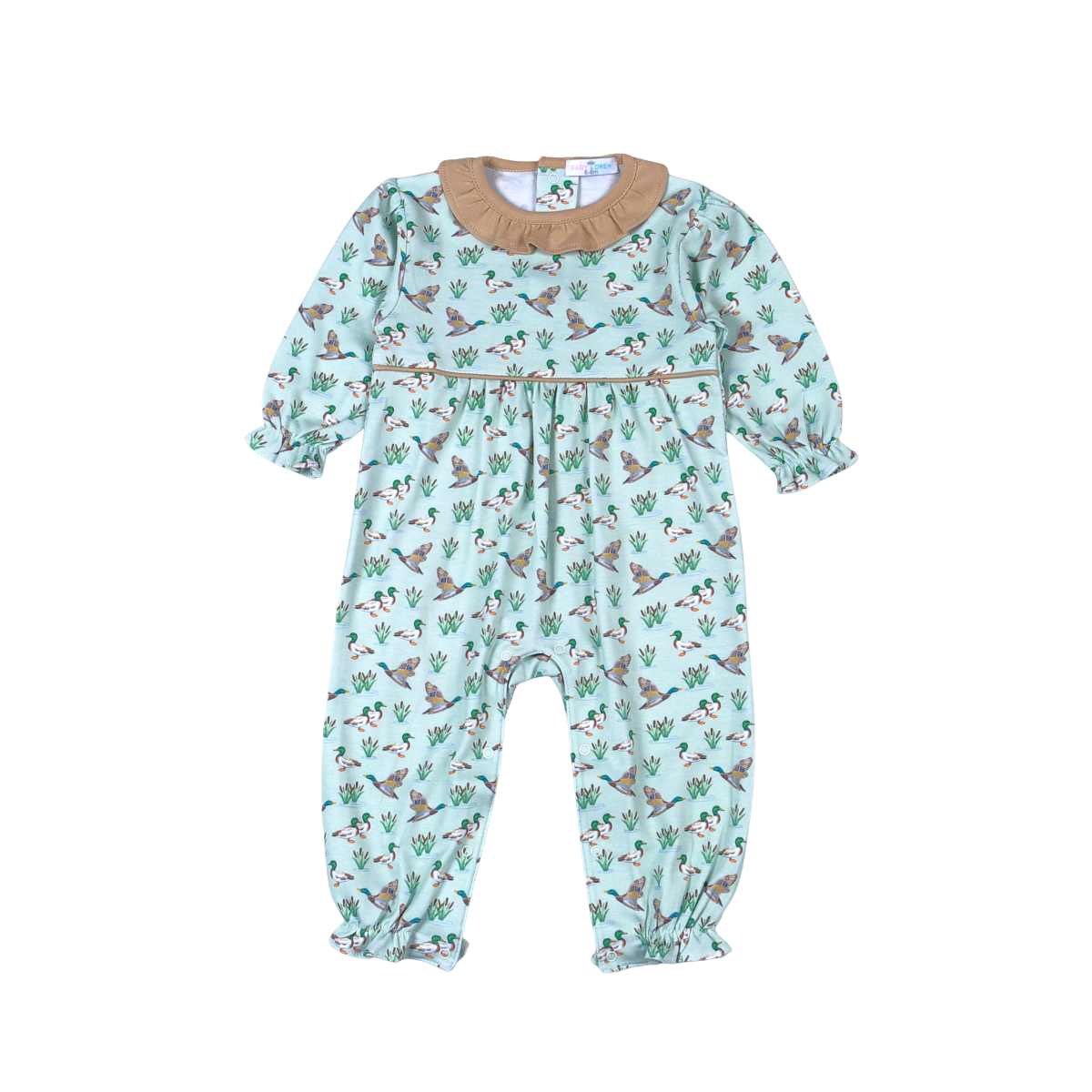 MLK-234 Mallard Ducks Pima scalop collar Romper