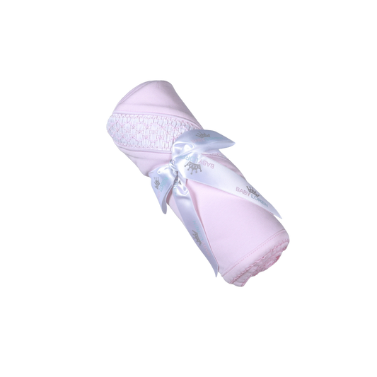 PPP-116 Pink   Pima Hand Smocked Blanket