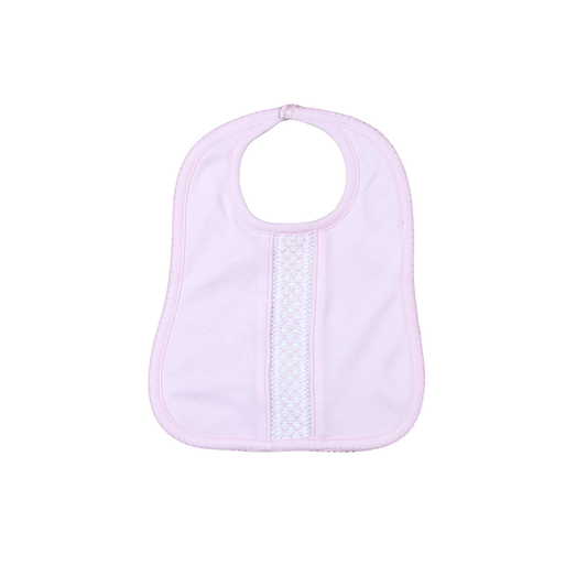 PPP-118 Pink   Pima Hand Smocked BIB
