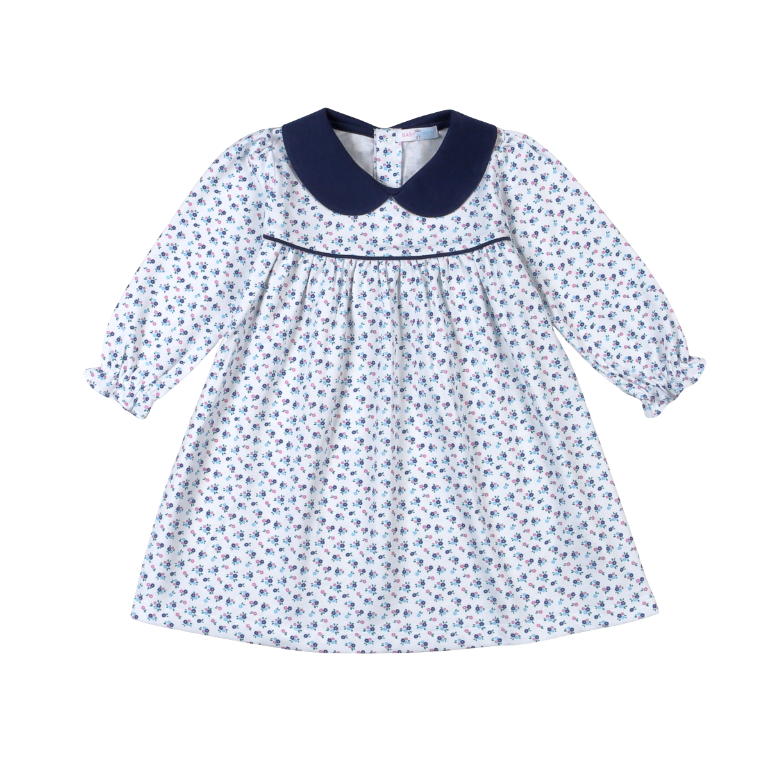 CAL-240 Callie Floral Pima scalop collar Dress