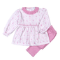 PIB-220 Pink Ballerina Pima scalop collar top set