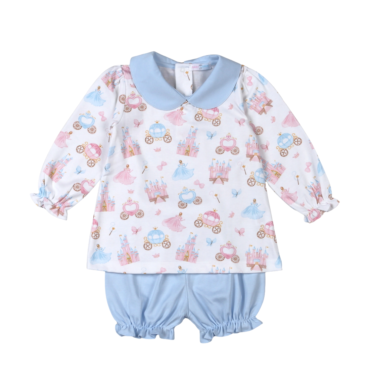 PCA-232 Princess and CastlesFloral Pima sPCAp collar Bloomers set
