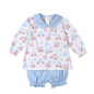 PCA-232 Princess and CastlesFloral Pima sPCAp collar Bloomers set