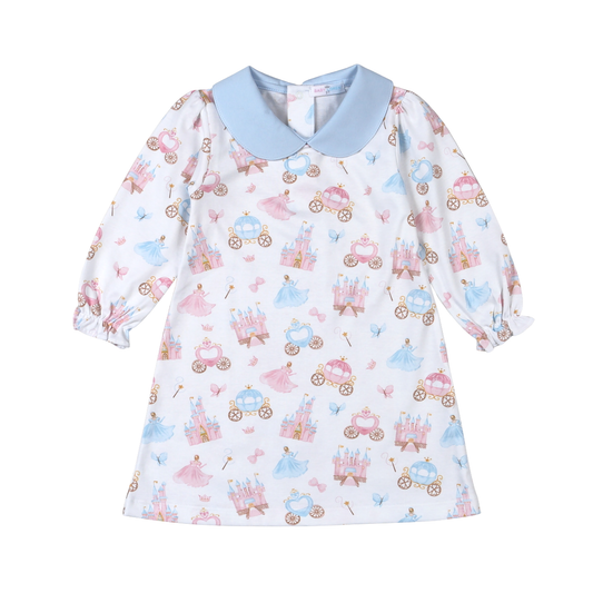 PCA-240 Princess and CastlesFloral Pima sPCAop collar Dress