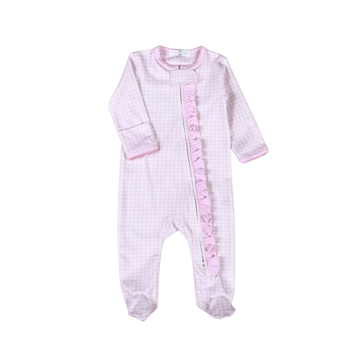 SAS-114 Pink Susie Pima Zipper Footie