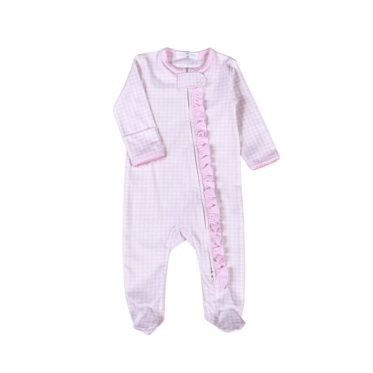 SAS-114 Pink Susie Pima Zipper Footie