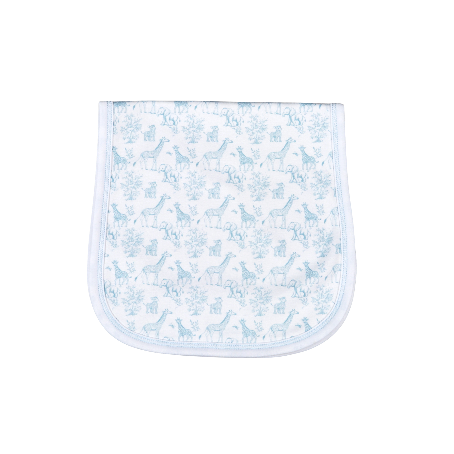 BSF-017 Blue Baby Safari Pima  Burping Pad