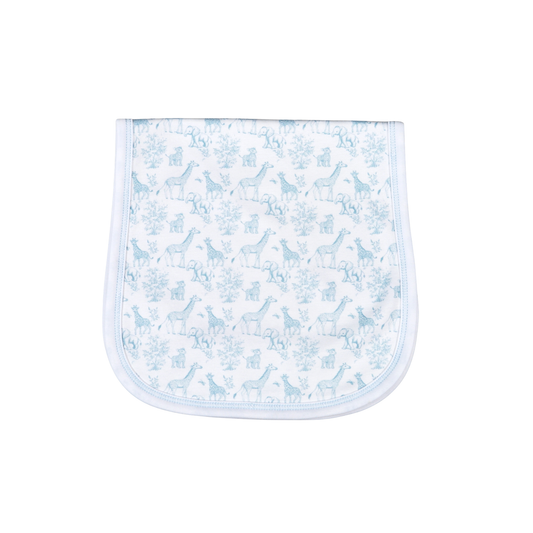 BSF-017 Blue Baby Safari Pima  Burping Pad