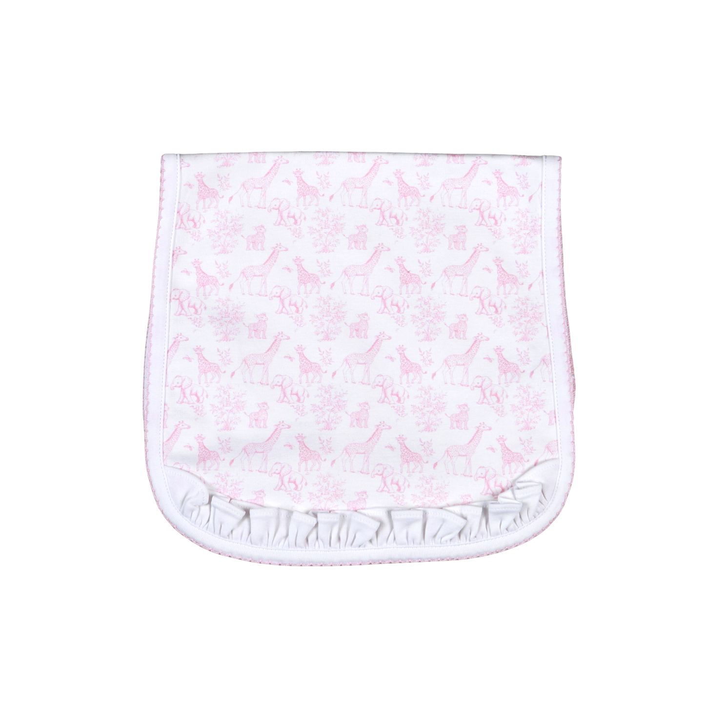 BSF-117 Pink Baby Safari Pima  Burping Pad