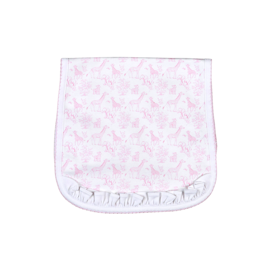 BSF-117 Pink Baby Safari Pima  Burping Pad