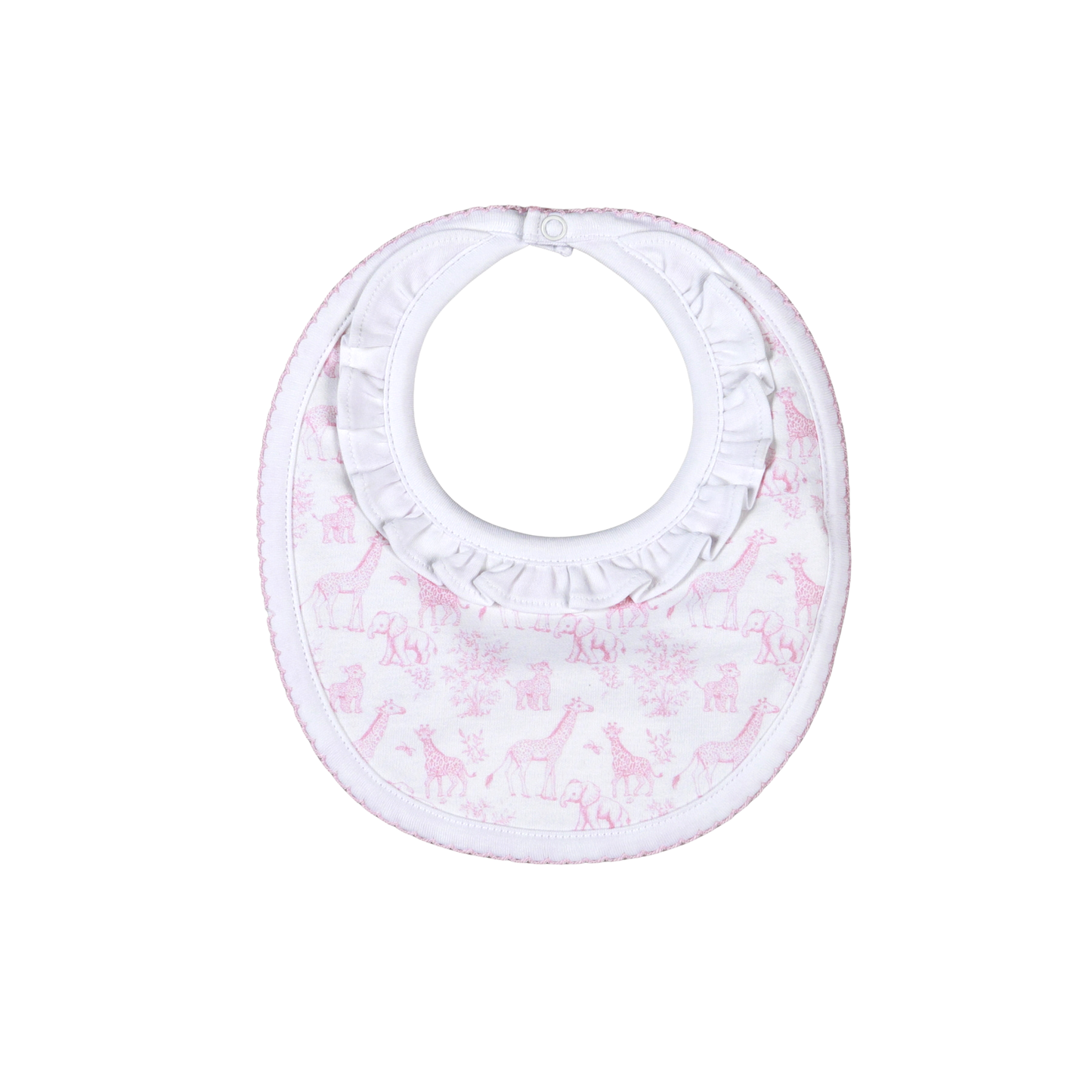 BSF-118 Pink Baby Safari Pima Bib