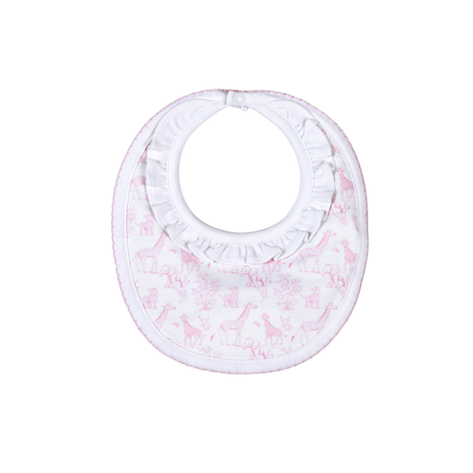 BSF-118 Pink Baby Safari Pima Bib