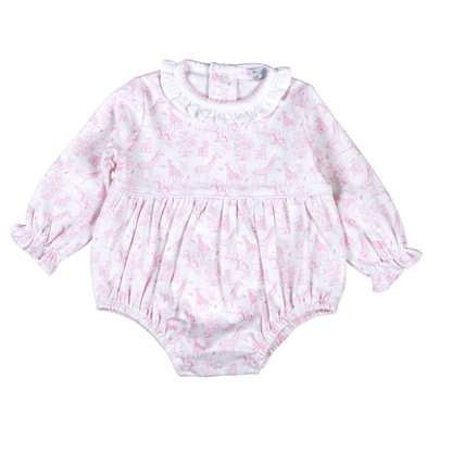 BSF-130 Pink Baby Safari Pima Ruffled Bubble