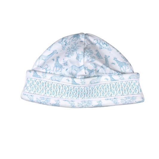BSF-415 Blue Baby Safari Hand Smock Beanie