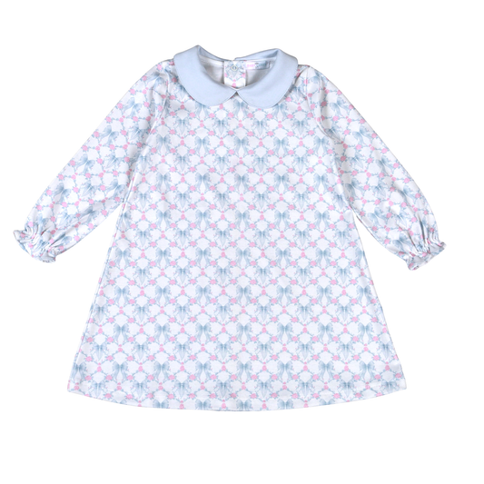 BCQ-240 Blue Coquettes  Pima scalop collar Dress