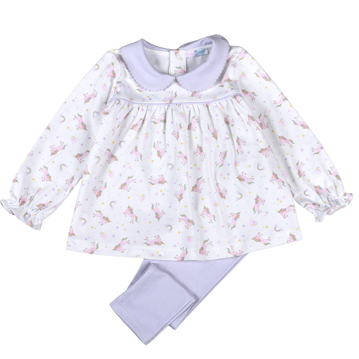 MCU-220 Magic Unicorns Pima scalop collar top set