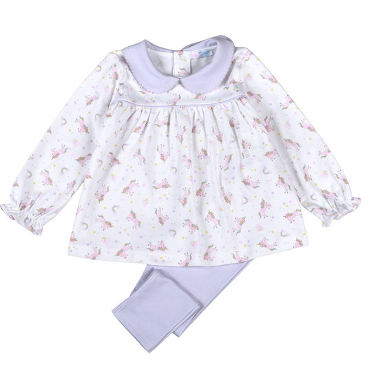 MCU-220 Magic Unicorns Pima scalop collar top set