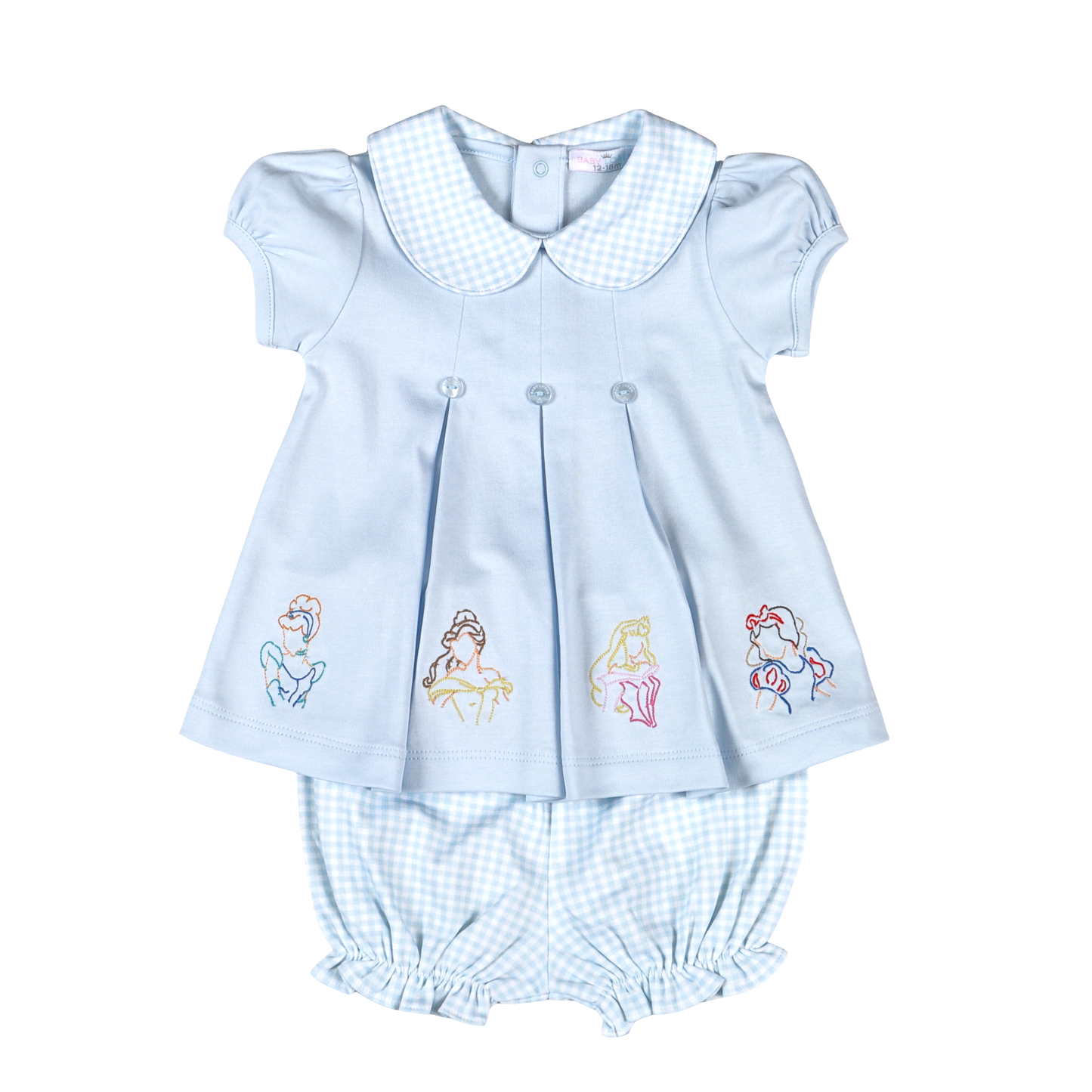 RCH-832 Blue Royal and Charm Pima scalp collar Bloomers set